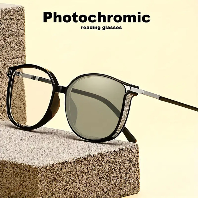 ZXWLYXGX Lesebrille für Damen, Vollrand, schwarz, farbwechselnd, Anti-Blaulicht - Bild 1
