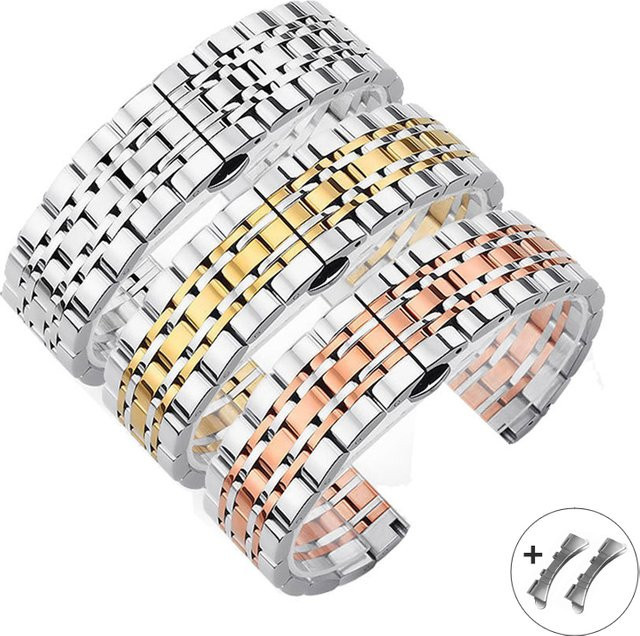 UTHAI316L Uhrenarmband Edelstahl, Perle, Silber, Unisex - Bild 1