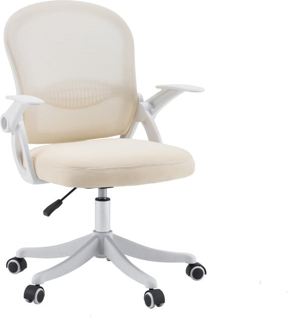 hjh OFFICE Home Office Bürostuhl Naluro in Beige mit Stoff und Netzstoff sowie abklappbaren Armlehnen - Bild 1