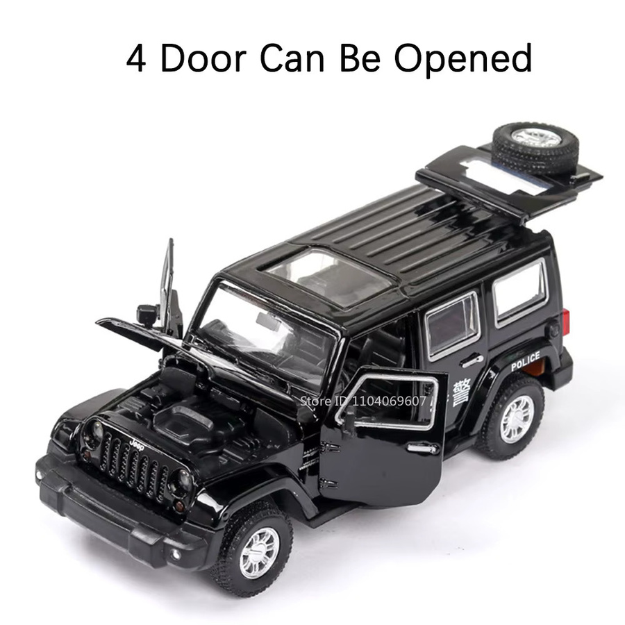 MAKEDA Wrangler Polizeiauto Modell, 1:32, Metalldruckguss, mit Licht und Sound - Bild 3