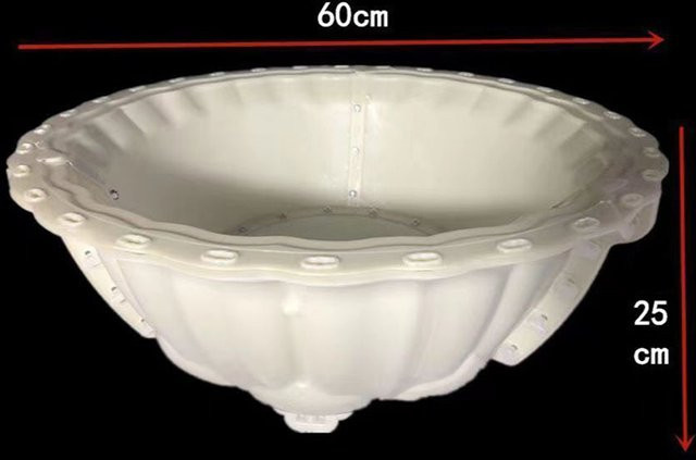 Kreisförmige Zement-Blumentopfform aus Kunststoff in Weiß, Durchmesser: 60 cm, Höhe: 25 cm - Bild 1