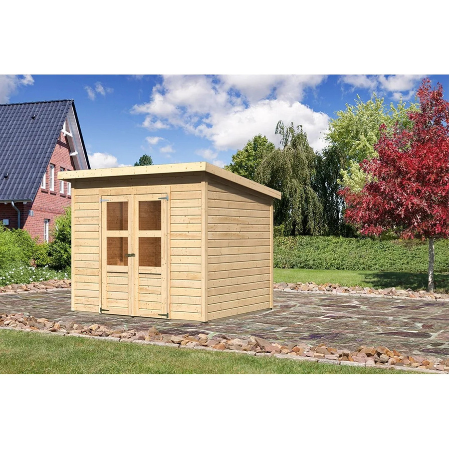 Karibu Holz-Gartenhaus Vellinge Natur Unbehandelt mit modernem Design B/T/H: 238 x 210 x 222 cm - Bild 2
