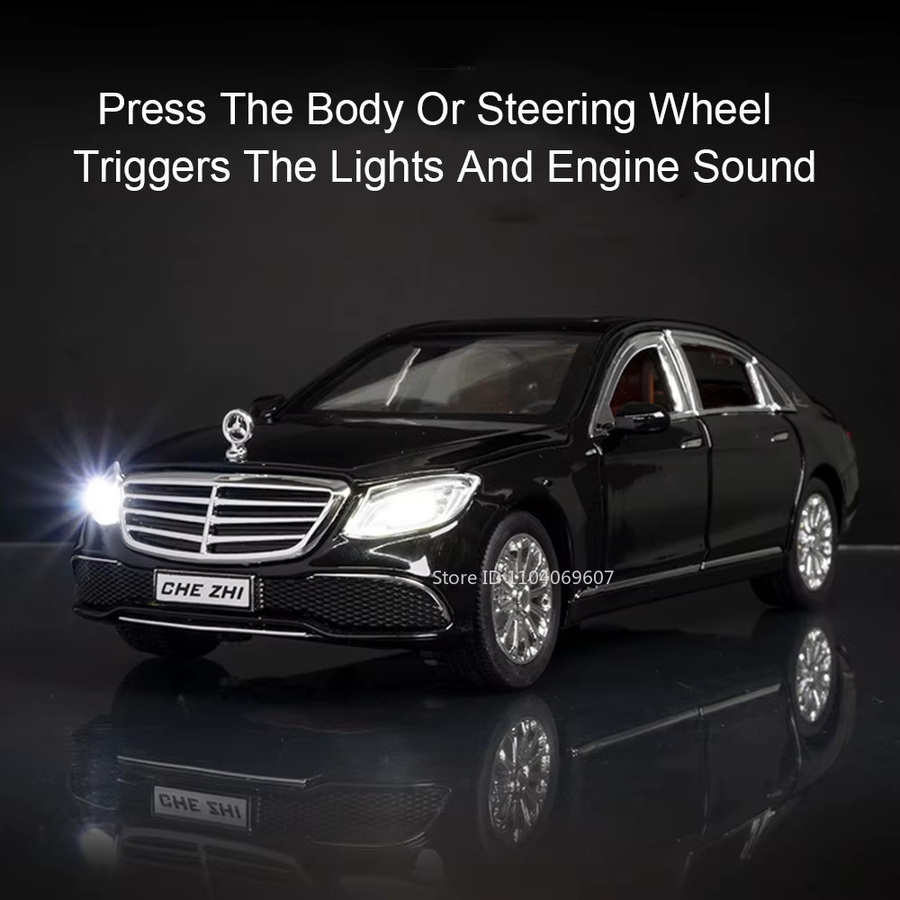 MAKEDA E300eL W140 300SEL Modell Spielzeugauto, 1:24, Metall, mit Licht und Sound - Bild 1