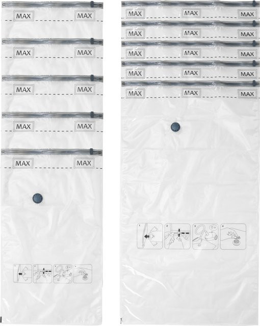 W5 Vakuum-Aufbewahrungsbeutel-Set aus Kunststoff, 10 Stück, transparent - Bild 1