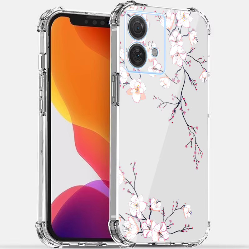 EDGE 40 Neo Transparentes Handycase mit Zartem Blumenmuster für Motorola Moto Edge 40 Neo, 30 Neo, 50 Pro, 30 Pro, E13, E22, E32, E20, E7 - Bild 3