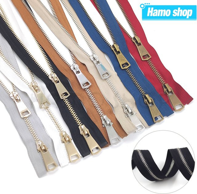 Hamoshop Metall-Reißverschluss Nr. 5 mit Doppelgleiter und offenem Ende, Farbig, 10-80 cm - Bild 1