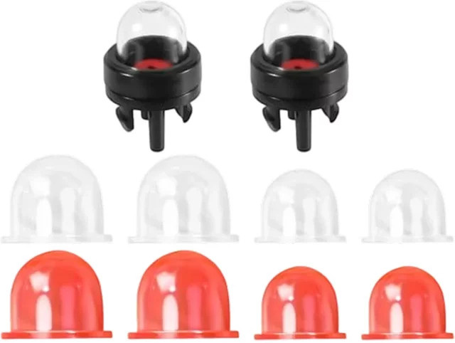 10er Set VIBRATITE Kraftstoffbirnen und Primer-Pumpen für 2-Takt-Kleinmotoren, transparent - Bild 1