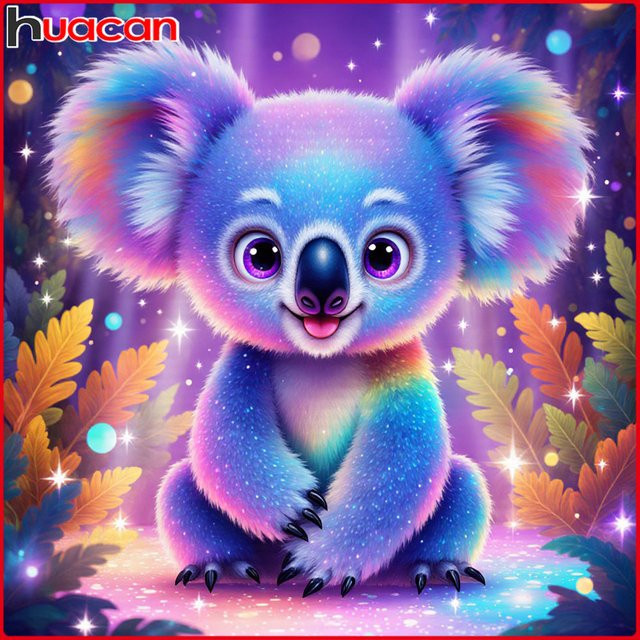 Huacan Diamantmalerei Koala Set mit Rundbohrern in Multicolour zur Wanddekoration - Bild 1