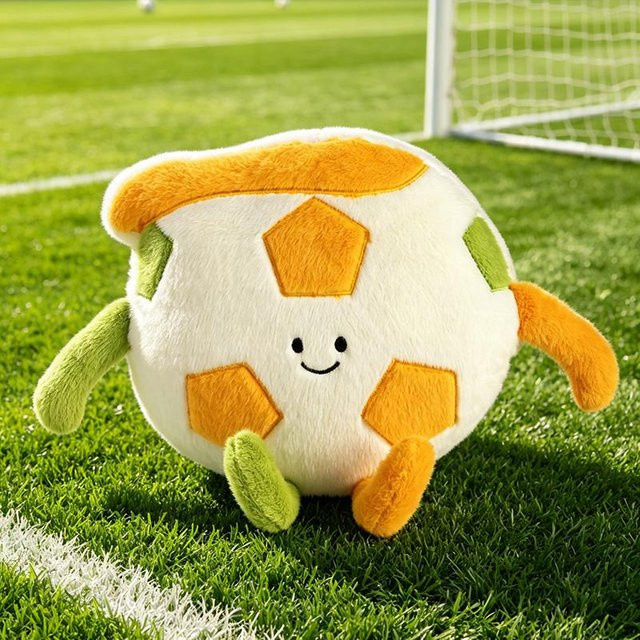 Yiran Health & Beauty Bunter Fußball Kissen, Plüschtier, 45cm, ab 14 Jahre - Bild 1