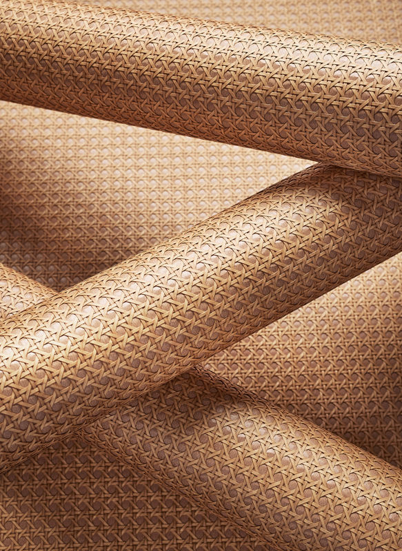 Thibaut Tapete Rattan Geometric in Braun - Bild 3