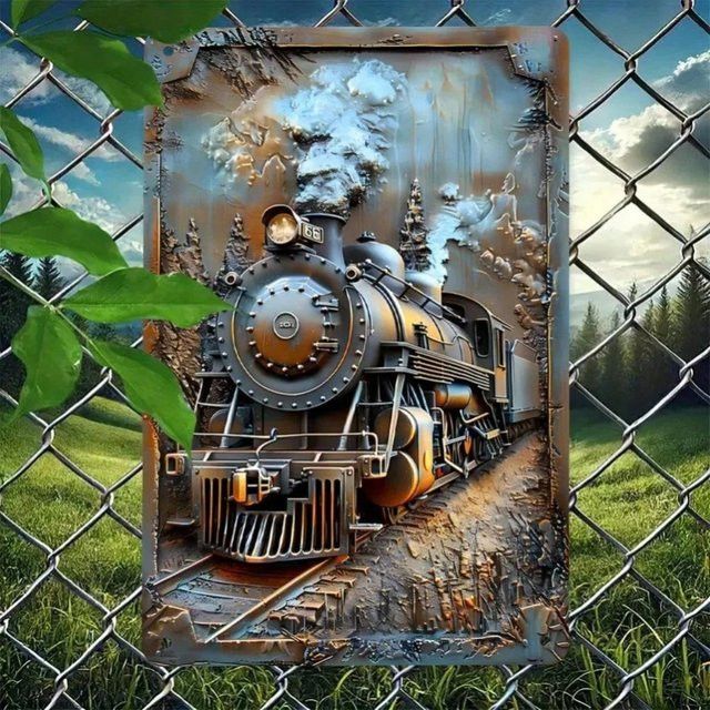 HELLOYOUNG Vintage Dampfzug Dekoration als Retro-Ornament für Zuhause, Bar oder Garten - Bild 1