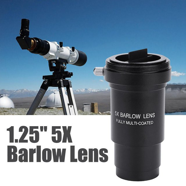 Shoemst 5X Barlowlinse mit M42 Gewinde für 31,7 mm Teleskop Okulare, 1,25 Zoll, Schwarz - Bild 1