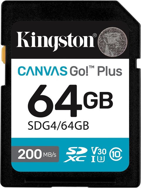 Kingston Canvas Go Plus SDXC Speicherkarte UHS-I V30 C10 64GB Grau - Bild 1