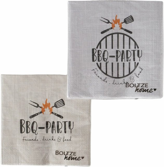 Boltze Servietten-Set BBQ 2-fach sortiert in Beige und Grau - Bild 1