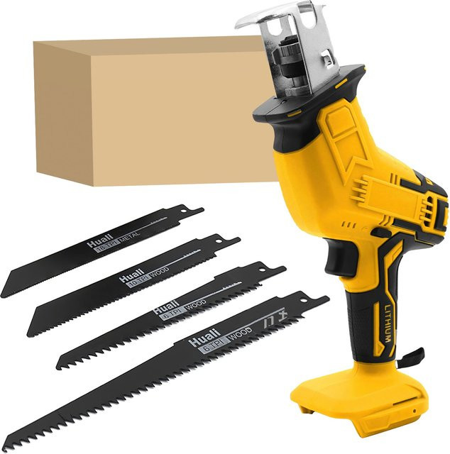DeWalt Akku-Säbelsäge mit variabler Geschwindigkeit in Gelb für Holz und PVC, 20 V - Bild 1