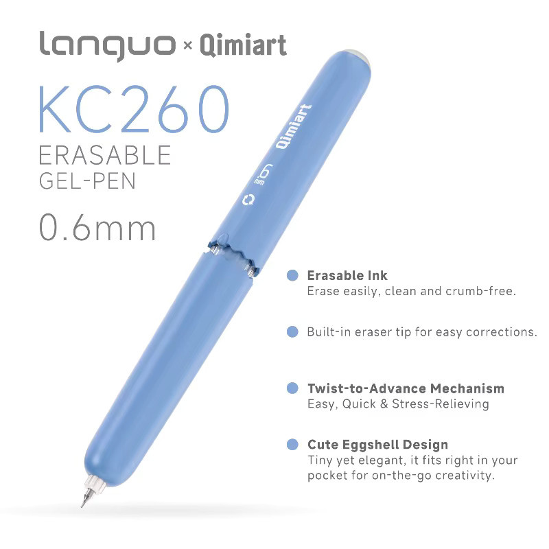 LANGUO Radierbarer Gelstift Multi-Serie in 45 Farben, 0,6 mm Spitze, Mehrfarbig - Bild 2
