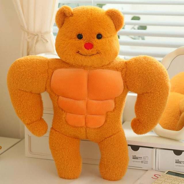 Bai Fen Bai dolls and toys Muskelbär Teddybär Puppe Plüschtier, 90cm - Bild 1