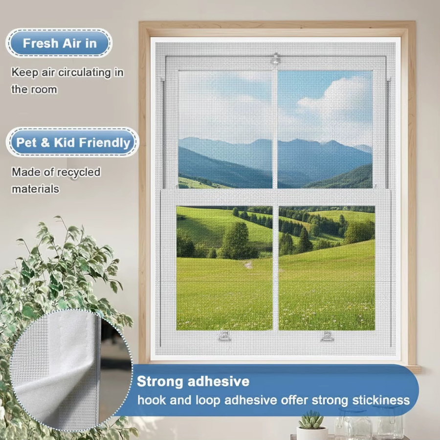 TranquilTouch Insektenschutz für Fenster in Weiß, abnehmbarer Mücken Schutz mit Klettverschluss ohne Bohren, B/H: 50 x 180 cm - Bild 2
