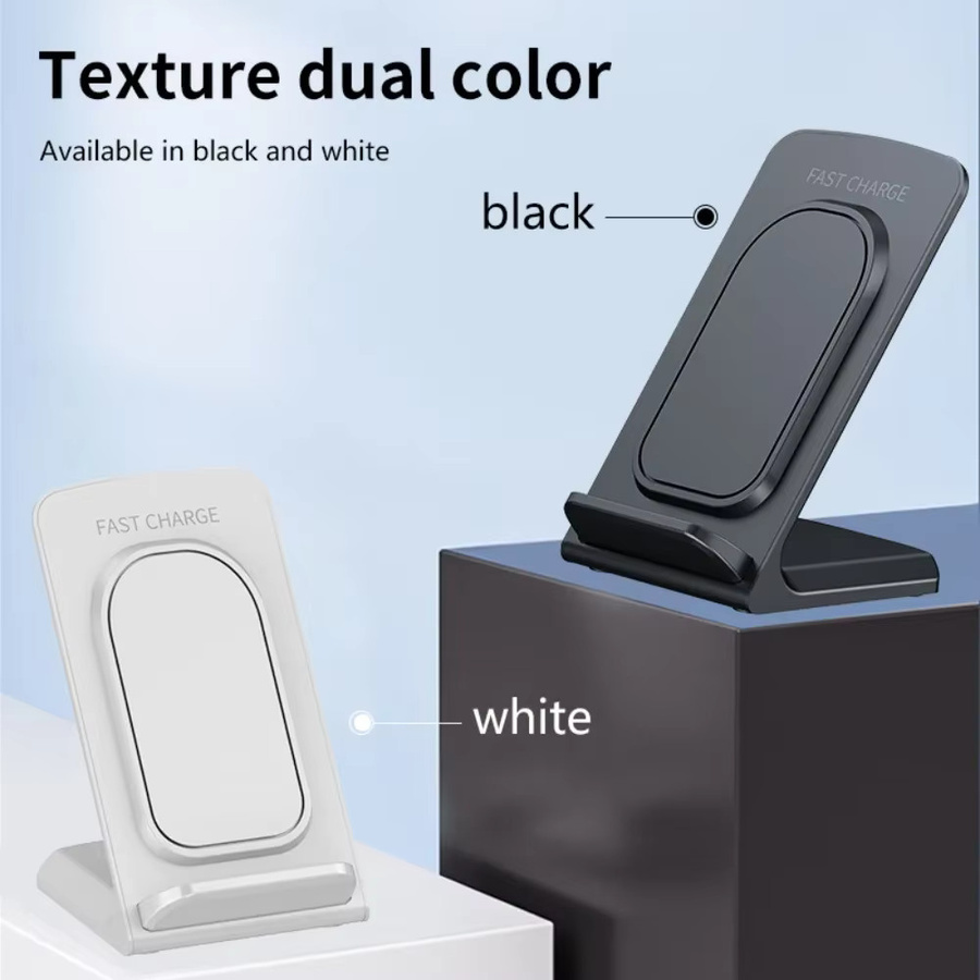 VIKEFON Drahtlose Ladestation für iPhone, Samsung und Xiaomi als Desktop-Telefonhalterung in Schwarz oder Weiß - Bild 4