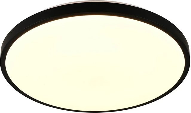 Reality LED-Deckenleuchte Slope Schwarz matt, dimmbar mit Fernbedienung, Durchmesser: 48,5 cm - Bild 1