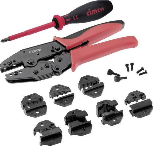 Cimco 106210 Presszangen-Set 8teilig in Rot für BNC, TNC, LWL-Stecker und Modularstecker RJ10, RJ11 - Bild 1