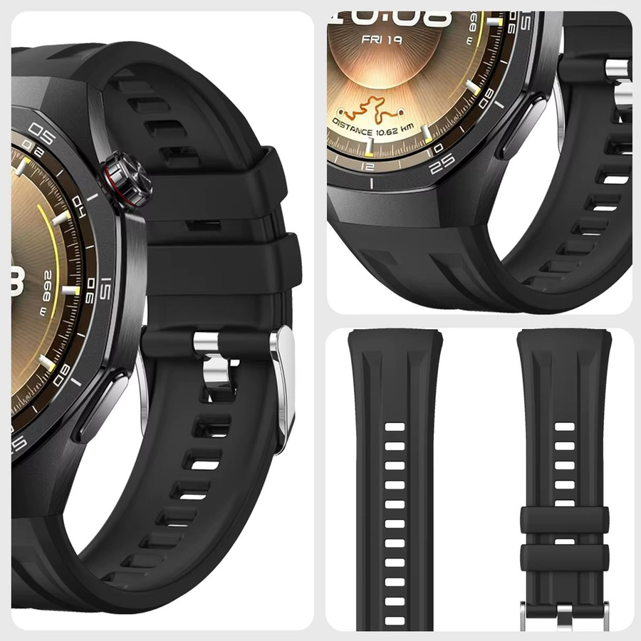 Huawei Uhrenarmband Silikon, 22 mm, Schwarz, Unisex - Bild 2