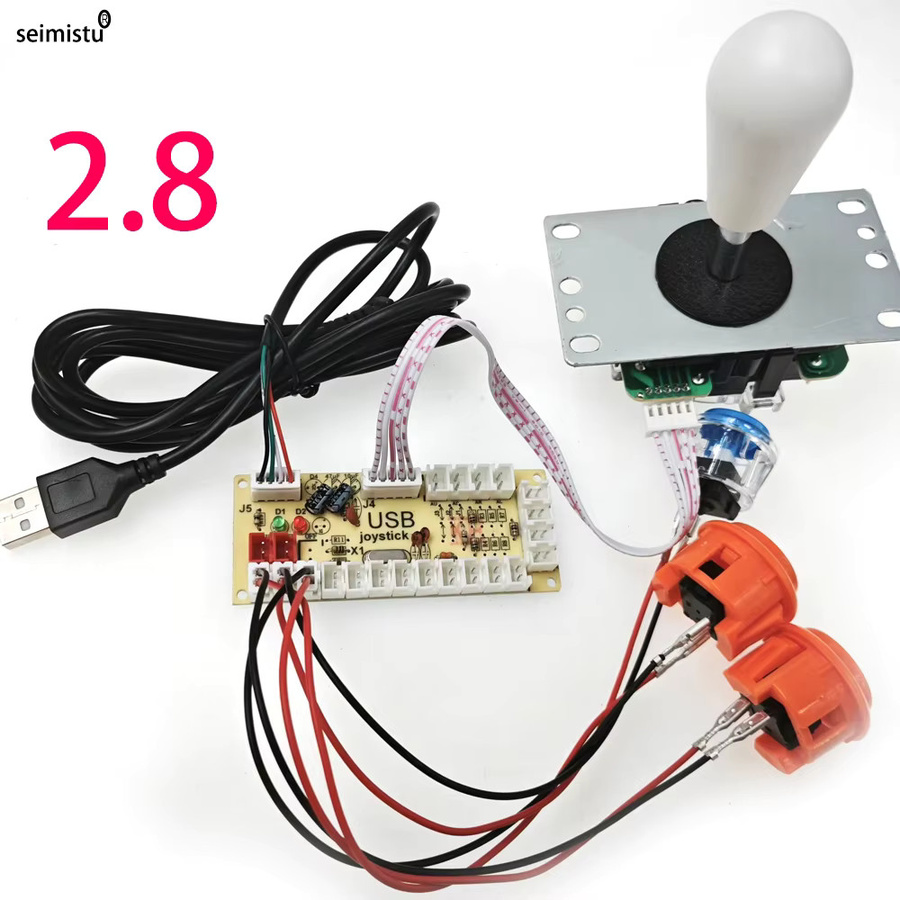 Seimistu Arcade USB Encoder Null Verzögerung für PC, PS3 und Raspberry Pi, kompatibel mit 5PIN und 2,8 mm Tasten, Multicolor - Bild 3
