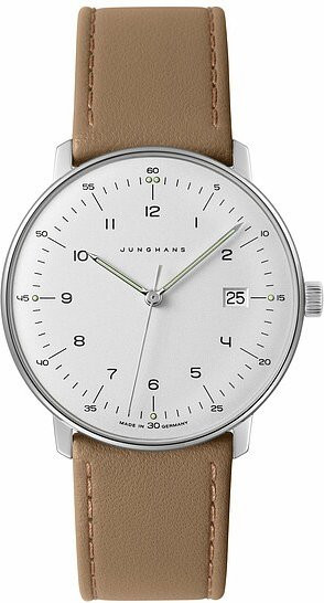 Junghans Armbanduhr, Quarz, Edelstahl, Leder, 38 mm, Herren - Bild 1