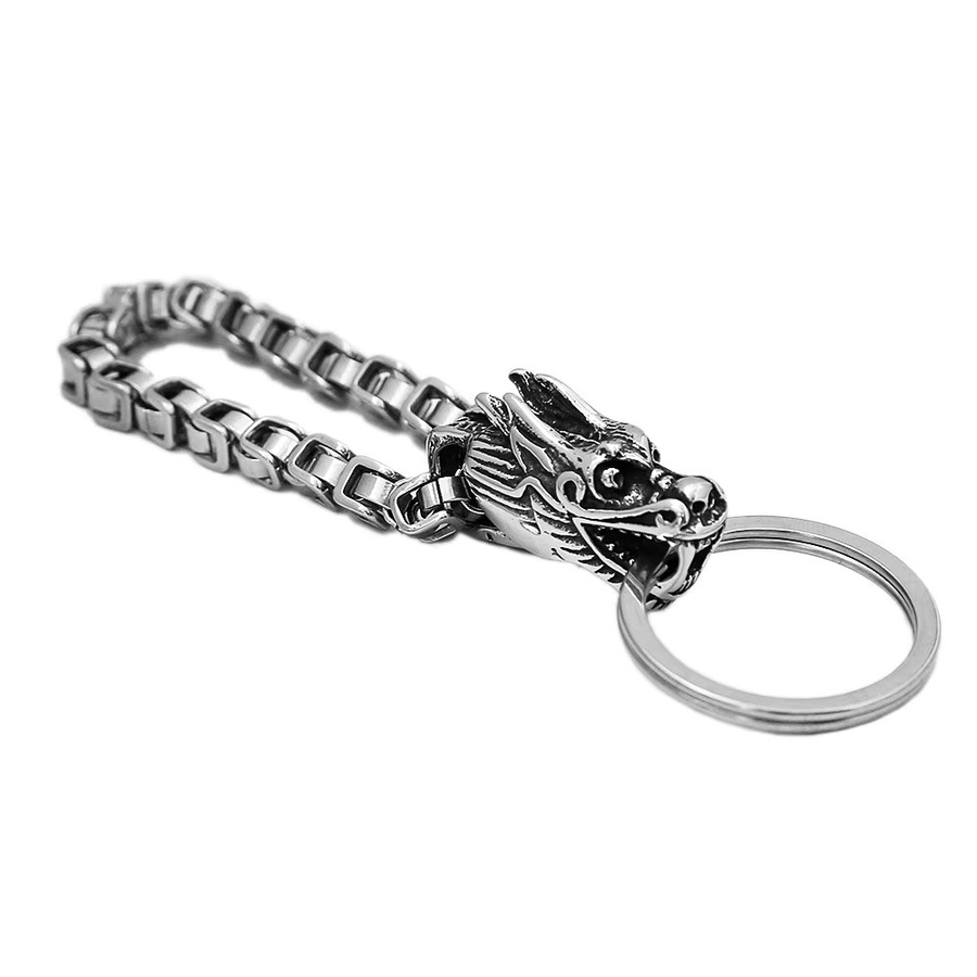 owlucky Schlüsselanhänger Drachen Kopf, Edelstahl, Unisex - Bild 3