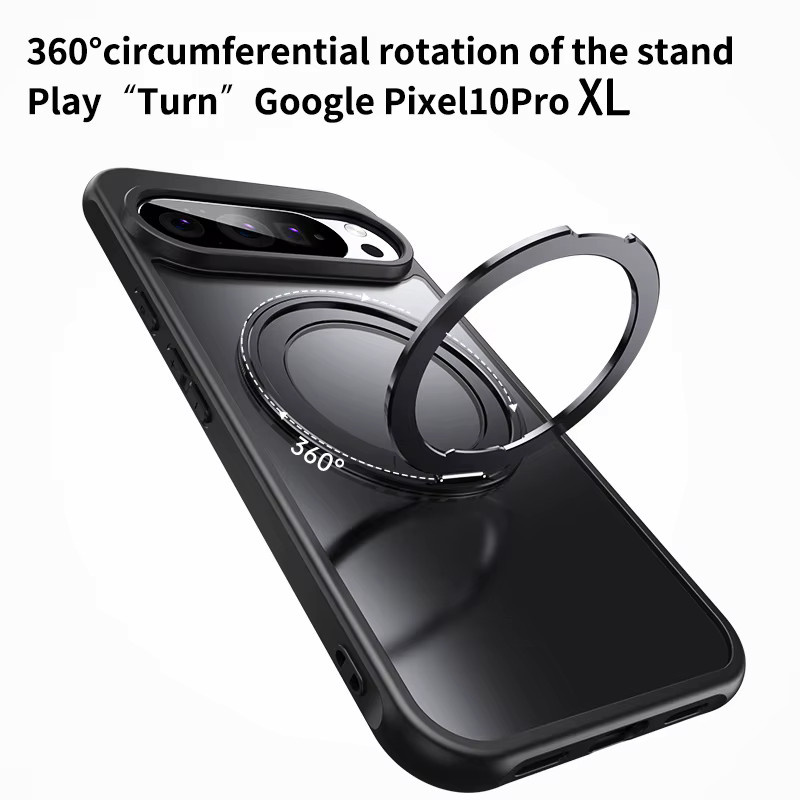 Transparente Handyhülle für Google Pixel 10 Pro XL, 9A und 8A mit magnetischer drehbarer Halterung und MagSafe-Kompatibilität, stoßfeste Schutzhülle - Bild 4