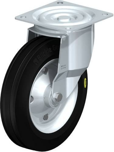 Blickle Lenkrolle 42598 L-RD 280K aus Stahl, verzinkt, Farbe Silber/Schwarz, Rad-Durchmesser: 28 cm, Tragfähigkeit: 600 kg - Bild 1