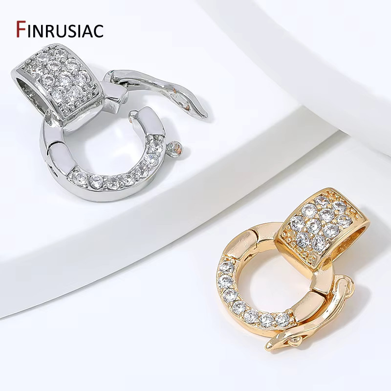 FINRUSIAC Anhänger Messing, 14K vergoldet, Zirkonia, Unisex - Bild 1