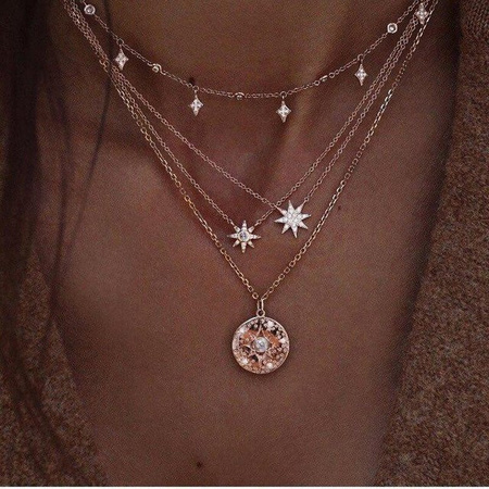 Halskette Vintage, Gold, Perle, Kristall, Damen