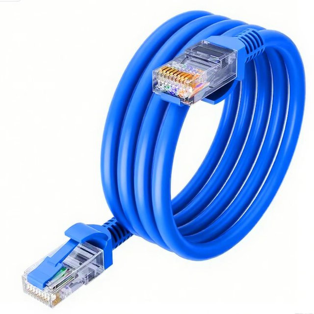 DBcable Cat6 Ethernet LAN Patchkabel mit RJ45-Stecker, Blau - Bild 1