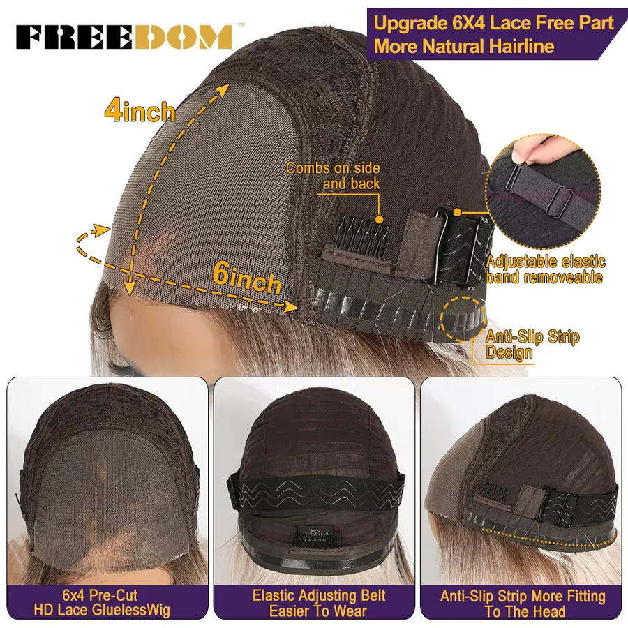 FREEDOM Synthetische Lace-Front-Perücke, Ombre-Blond, gewellt, Damen - Bild 4