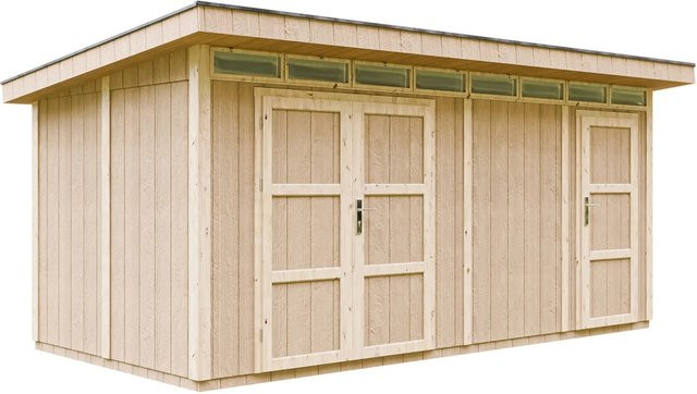 Timbela Holz-Gartenhaus M905C mit Flachdach und modernem Design, B/T: 530 x 279 cm - Bild 1