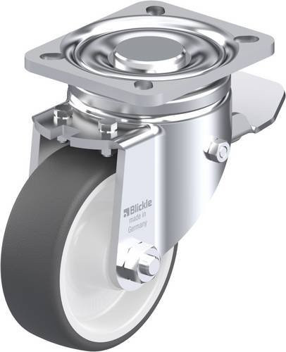 Blickle Lenkrolle LH-POTH 100R-1-ST mit Feststeller in Silber, Rad-Durchmesser: 100 mm, Tragfähigkeit: 300 kg - Bild 1
