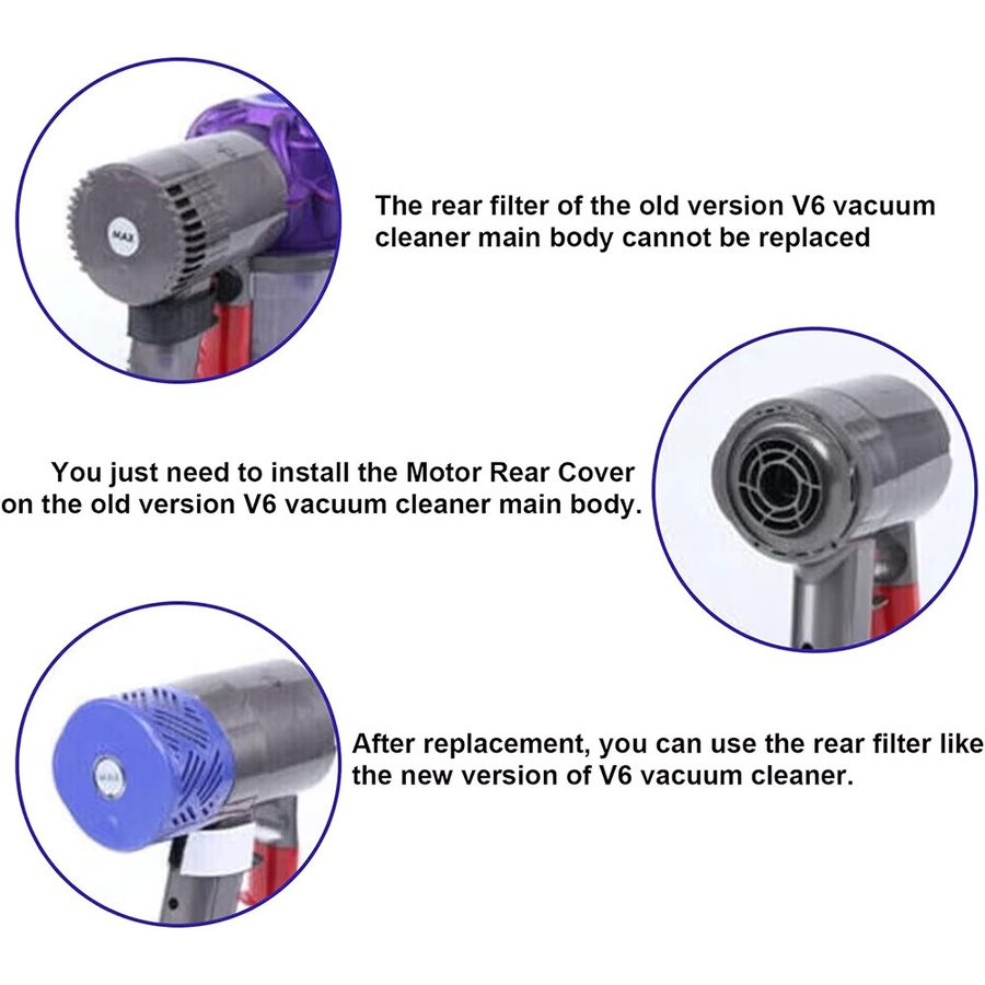 Dyson Staubsauger-Zubehör Set mit Motor-Rückabdeckung, Rückfilter und Frontfilter für V6 DC58 DC59 DC61 DC62 DC74 - Bild 3