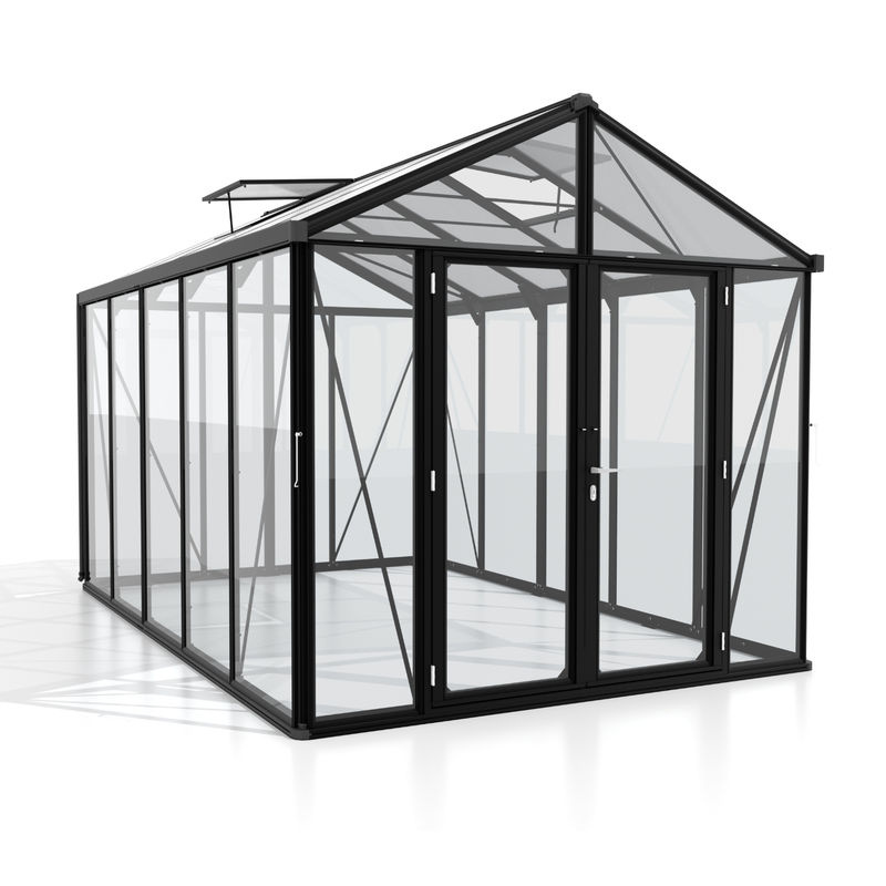 Vitavia Gewächshaus Zeus Comfort 10000 in Schwarz mit 10 m² Anbaufläche und 3 mm ESG-Glas - Bild 3
