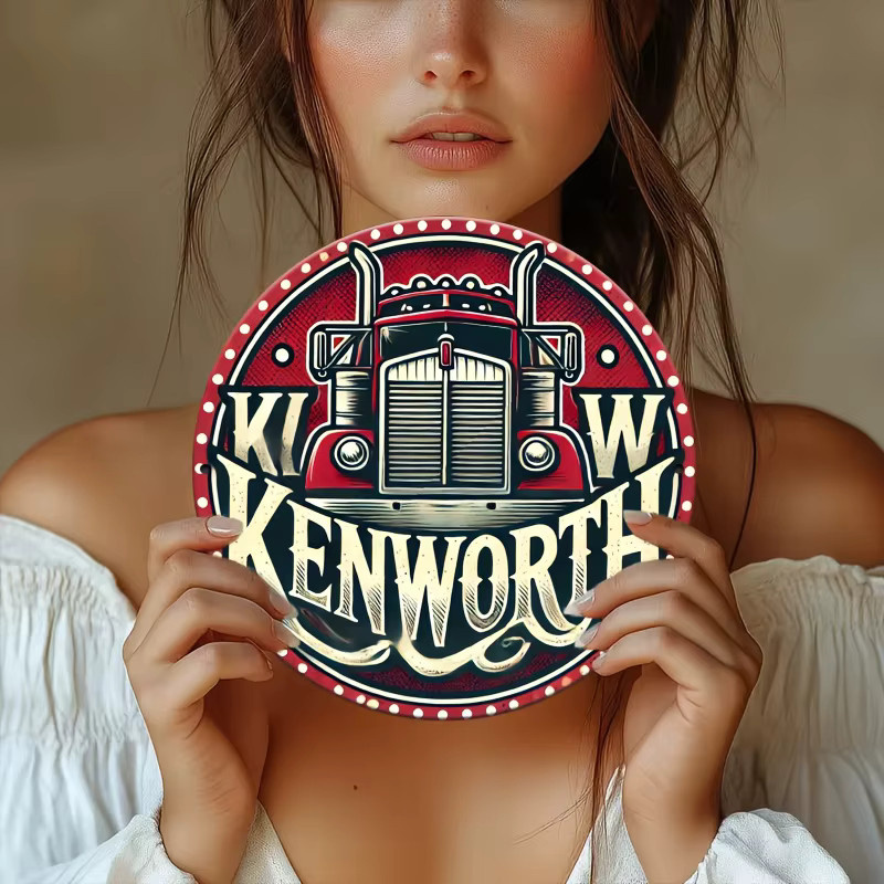 Potdemiel Kenworth Vintage Metallblechschild Aluminium Wanddekoration Mehrfarbig B/H: 20,3 x 20,3 cm - Bild 4