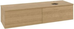 V&B Waschtischunterschrank Antao mit Frontstruktur in Eiche Honig, Wandmontage, B: 160 cm, T: 50 cm - Bild 1
