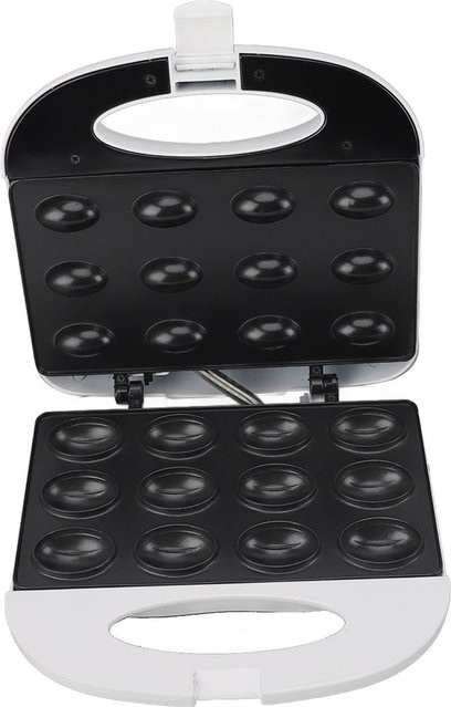 Elektrischer Nusswaffelmaker von OutsideWorld in Schwarz mit 12 runden Backformen und herausnehmbaren Platten aus Edelstahl - Bild 1