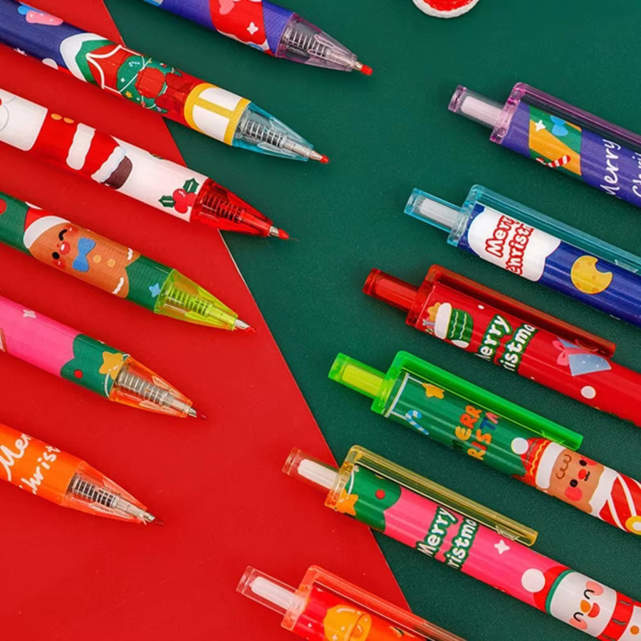 20er Set Cartoon Weihnachts Gelstifte mit 0,5 mm Spitze und schnell trocknender schwarzer Tinte für Schule und Büro - Bild 3