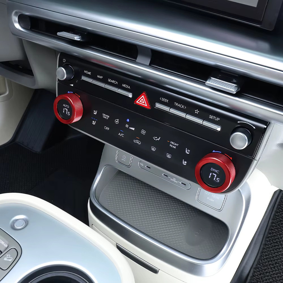 Aluminium Legierung Zubehör für Hyundai IONIQ 9: Abdeckung für Armaturenbrett, Klimaanlage und Audio-Drehregler - Bild 1