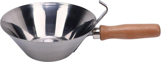 Multifunktionale Verputzschüssel aus Edelstahl mit Holzgriff von Neoglint in Silber - Bild 1