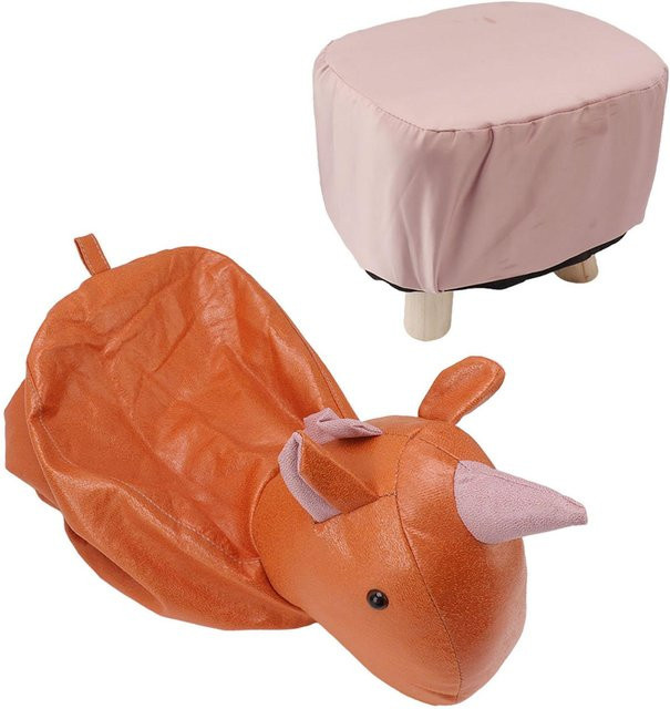 Aimo Einhorn Tierhocker mit weich gepolstertem Kissen in Grau - Bild 1