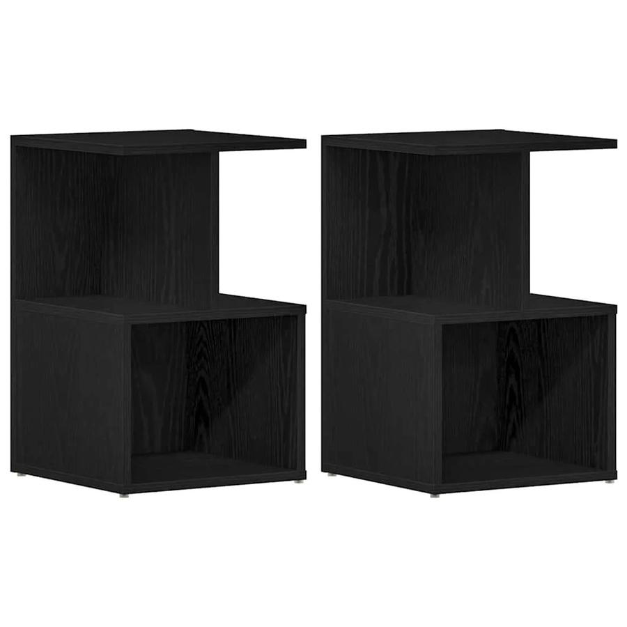 vidaXL Nachttisch Set 2 Stück in Schwarzer Eiche, modernes Design für dein Schlafzimmer, B/T/H: 35 x 35 x 55 cm - Bild 2