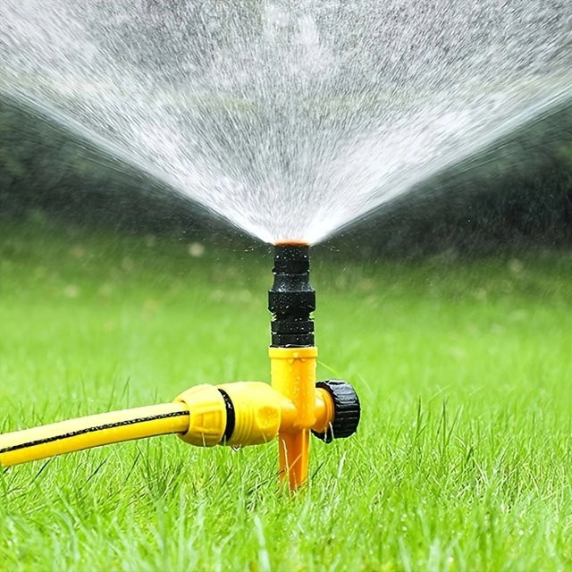 FLOWERS SPRAL 360-Grad-Dreh-Plug-in-Sprinkler zur Bewässerung von Rasen, Blumen und Ackerland in Gelb - Bild 1