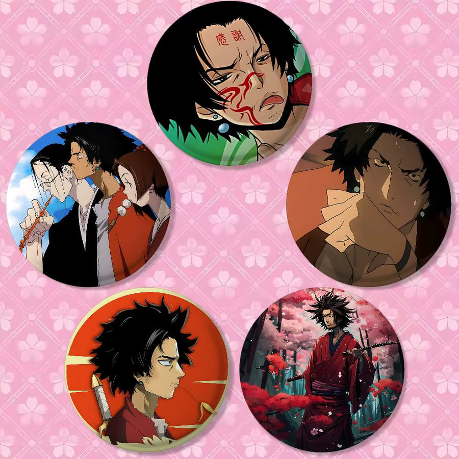Brosche Anime Samurai Champloo, Weißblech, Unisex - Bild 3
