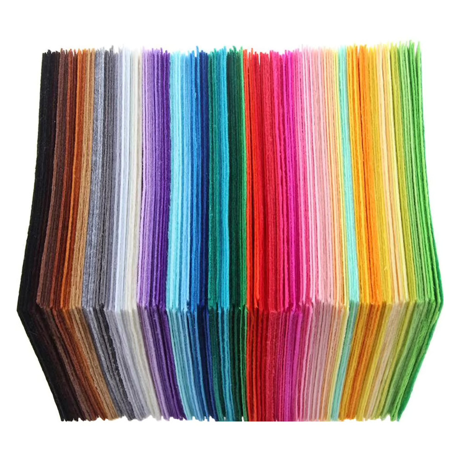 40 Stück Filzstoff-Set in verschiedenen Farben, Vliesstoff-Bögen für Patchwork und Bastelarbeiten, B/B: 10 x 10 cm - Bild 3